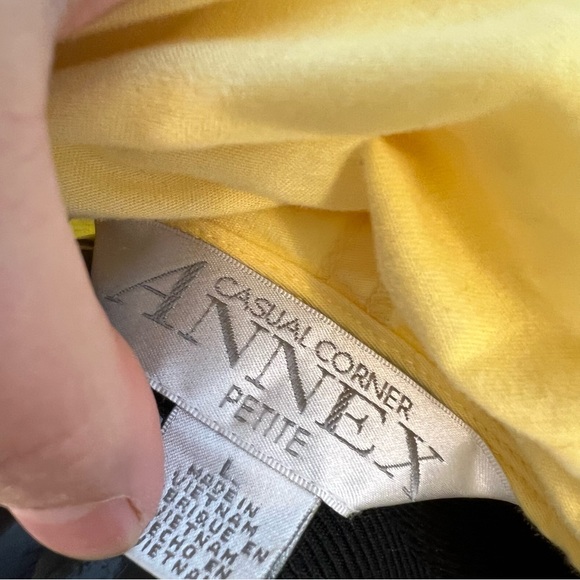 Casual Corner Annex Jacket Womens L Petite Large Yellow Full Zip Hooded Coat - Picture 5 of 5